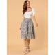 thumbnail image 2 of Allegra K Falda Midi Para Mujer Faldas Con Gradas Casuales Con Cintura Elástica Y Una Línea Rosa XS, 2 of 6