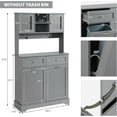 thumbnail image 2 of Tilt Out Trash Cabinet,Storage Cabinet,Two Solid Wood Hideaway Trash Holder Drawers,Wooden Freestanding Recycling Cabinets,Trash Can for Kitchen,Gray, 2 of 17