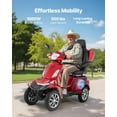 thumbnail image 2 of VEVOR Heavy Duty 4-Wheel Mobility Scooters for Seniors & Adults, 500lbs Capacity, 21.5 Miles 3-Speed Long Range, 1000W All Terrain Electric Recreational Scooter Wheelchair, 2 of 9