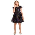 thumbnail image 6 of IDOPIP Toddler Kids Girls Sequin Star Tutu Dress Ruffle Sparkle Tulle Wedding Party Princess Dress, 6 of 8