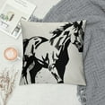 thumbnail image 2 of Shangniulu  Animal Throw Pillow Cushion Cover, Animal Theme a Running Horse Silhouette Illustration in Monochromatic Style, Decorative Square Accent Pillow Case, 2 of 5