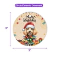 thumbnail image 5 of Merry Christmas Santa Poodle Scarf Twinkling Lights Xmas Holiday Ceramic Round Ornament Poodles Dog Lover Gifts Idea Home Tree Decor - 00022, 5 of 5