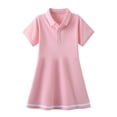 thumbnail image 4 of Girls' Summer Short Sleeve A-Line Princess Dress with Notch Lapel, 4 of 6