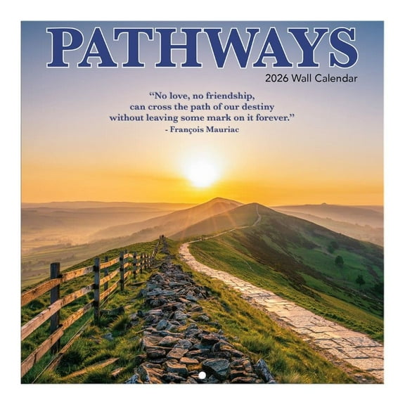 Turner Licensing, Pathways Photo 2026 Mini Wall Calendar, 7'' X 7'', 12-Month Calendar with Stapled Binding