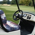 thumbnail image 4 of Yuyamidu USA Flag Star Golf Cart Seat Covers Lightweight Breathable Golf Cart Accessories Fit for Most Golf Carts Club Cars Seat Cushion, 4th of July, 4 of 8