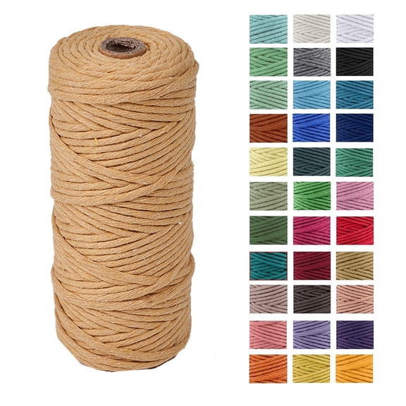 GoXteam 3mm 109yards Macrame Cord Natural Color Cotton Rope for Wall Hanging, Plant Hangers, Crafts, Knitting, Jute