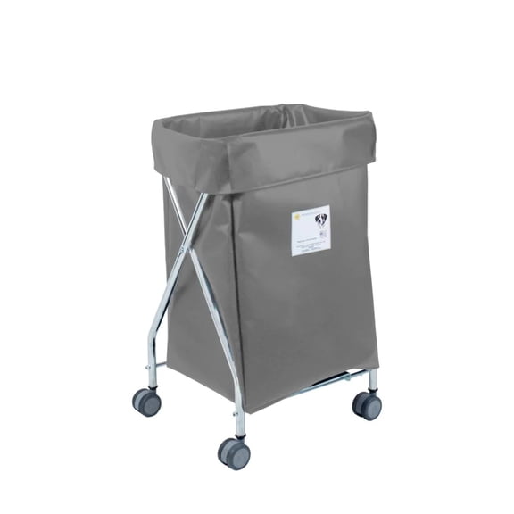 Wide Collapsible Hamper with Gray Vinyl Bag, 6 Bushel Capacity