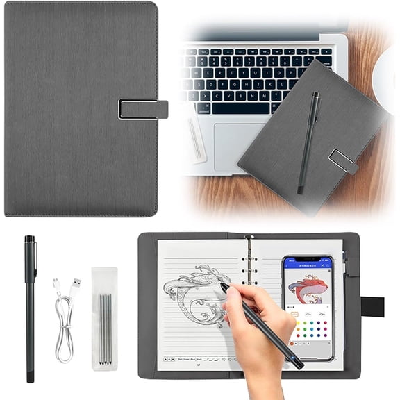Syncify Digital Sketchbook,Smart Sync Pen & Digital Notebook – Wireless Drawing, Writing & Note-Taking Tool,for Creatives, Students & Professionals(gray)