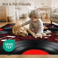 thumbnail image 4 of ODIKA 8'x10' Washable Area Rug Music Glossy Note Grooved Disc Round Scattered Musical Movie for Living Room, Under Sectional, Family , Durable, Non-Slip, 4 of 7