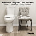 thumbnail image 5 of HOROW Porcelain Two-Piece Elongated Toilet, 12" Rough-In, Push Button Flush, Soft Close Seat, 1.28 GPF, 5 of 14