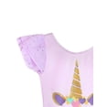 thumbnail image 5 of WIBACKER 3-10Y Unicorn Ballet Leotards for Kids Girls with Skirt Toddler Dance Dresses Flutter Sleeve Dancewear, 5 of 7