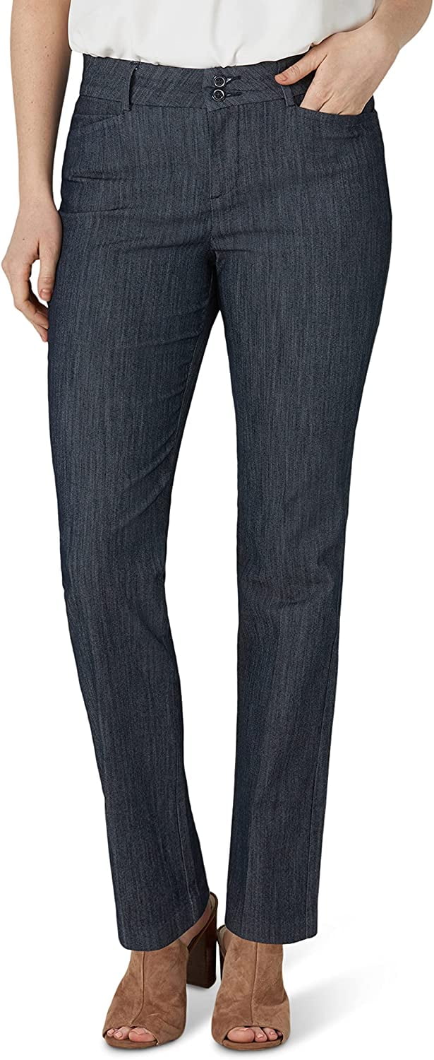 Lee Women's Secretly Shapes Regular Fit Straight Leg Pant 16 Nocturnal -  Walmart.com