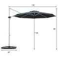 thumbnail image 3 of Costway Parasol Déporté de Patio 11 Pieds Rotation 360° Inclinaison en Aluminium Gris, 3 of 10