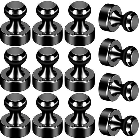 

12 Pack Fridge Magnets Neodymium Refrigerator Magnets Strong Locker Magnets Small Magnets for Whiteboard Kitchen School Office Adults Decorative Black