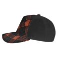 thumbnail image 3 of Curved Design Along The Top Of The Baseball Cap Reinforced Adjustable Breasted Four Seasons Available Argyle Plaid Darksalmon_3, 3 of 8