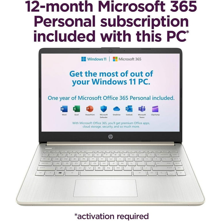 HP 14 Touchscreen Laptop Intel Processor 4GB RAM 64GB eMMC WiFi 6