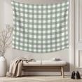 thumbnail image 5 of Sage Green Buffalo Plaid Tapestry for Bedroom Wall Hanging Tapestry, Farmhouse Green White Checkered Ceiling Backdrop Tapestries Poster Blanket Wall Decor for Teens Room Living Room Dorm 59" x 90", 5 of 8