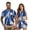 Blue Polynesian, variant on Silver Glitter Matching Couple Summer Golf Outfits Men 1/4 Zip Short Sleeve Dry Fit Athletic Shirt and Women Dress with Built in Shorts Quick-Dry Casual Sport Clothes Size L
