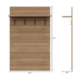thumbnail image 7 of Nexera Porto Entryway Wall-Mounted Coat Rack with Shelf, Brown Oak, 7 of 7