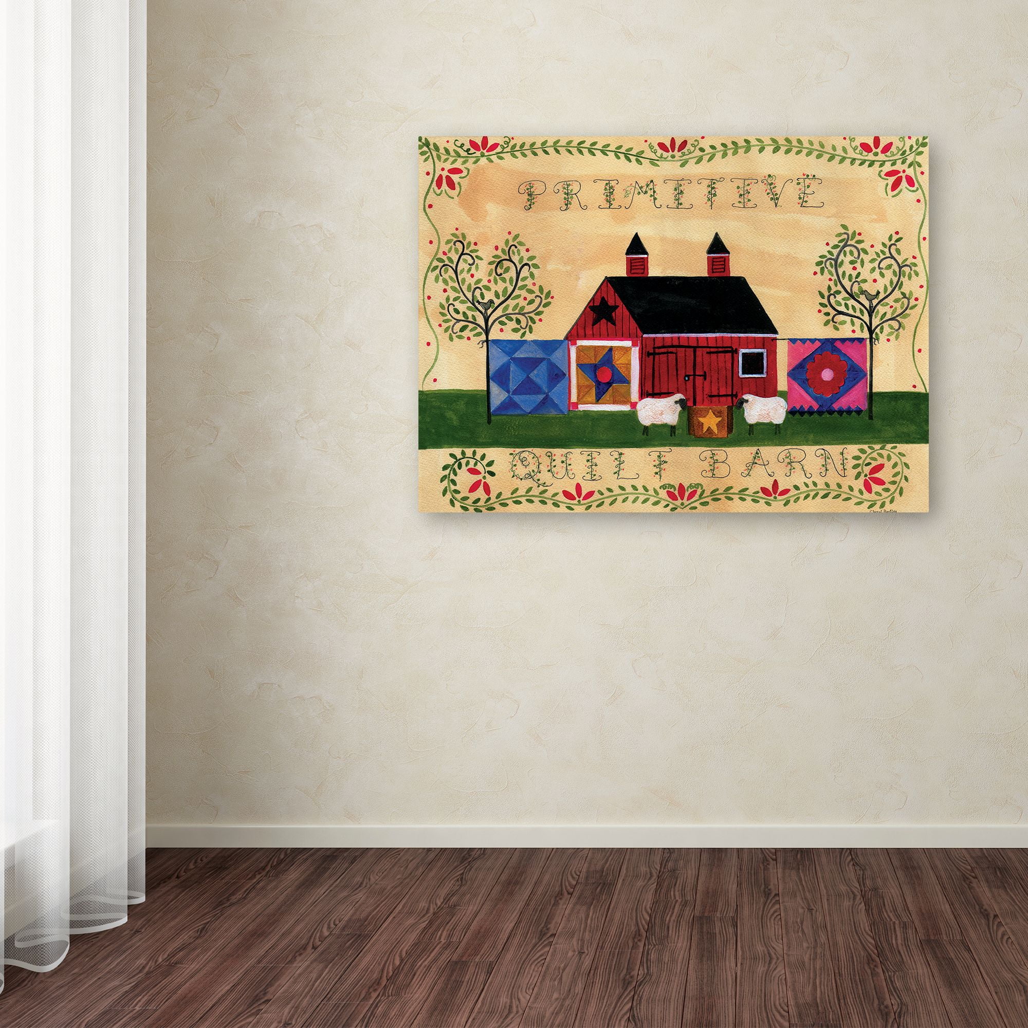 Trademark Fine Art 'Primitive Quilt Barn Sampler' Canvas Art by Cheryl Bartley