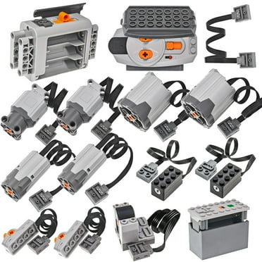 15pcs Power-Function Set M/L/XL Small-Motor-Set Technic-Part Pieces Compatible with Major Brand AA/AAA Battery Box IR Receiver Remote-Control Switch Extension Wire