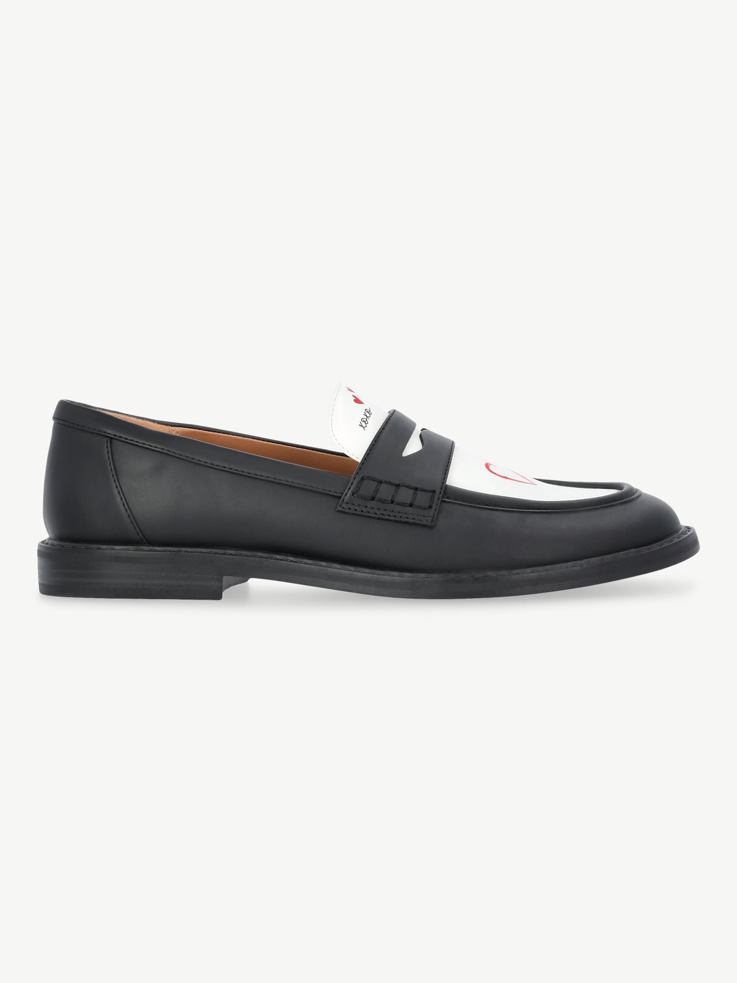 Free Assembly Women's Slip On Faux Leather Heart Loafers