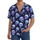 thumbnail image 1 of Balery crystal Skull Camisa Casual de Manga Corta con Botones para Hombre, Texturizada, Estilo Cubano, para Playa, Verano-Small, 1 of 5