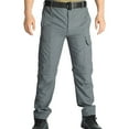 thumbnail image 2 of TrendOFT Mens Hiking Convertible Pants Zip Off Outdoor Waterproof Quick Dry Lightweight Fishing Travel Work Cargo Pants Grey L, 2 of 9