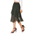 thumbnail image 4 of Allegra K Women's Dots Printed Casual Tiered Elastic Waist A-Line Chiffon Skirts, 4 of 6