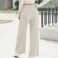 thumbnail image 7 of Audhol Linen Work Pants Women, Women's Wide Leg Pants High Waisted Business Work Casual Trousers 2025 Summer Comfy Palazzo Pants with Pockets Linen Pants Women Tall Khaki M, 7 of 7