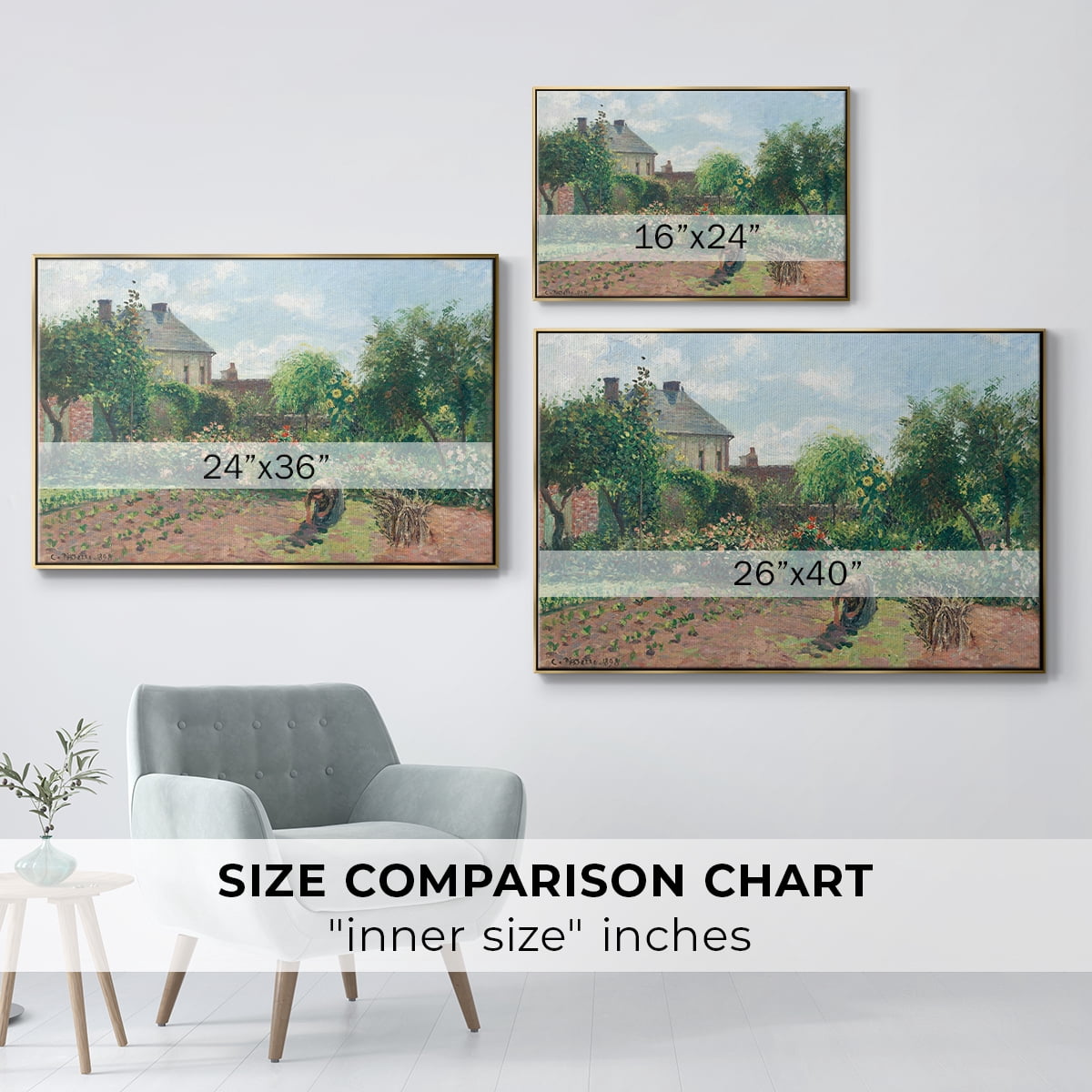 Vintage Landscape-CCLII By Wexford Home Framed in Gold Wood Gallery Wrapped Canvas 27 in. x 41 in.