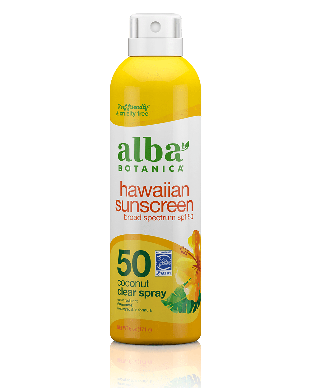 Alba Botanica Hawaiian Sunscreen Clear Spray, Coconut, SPF 50, 6 oz