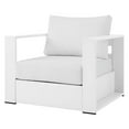 thumbnail image 4 of Lounge Chair Armchair, White, Aluminum, Metal, Fabric, Modern Contemporary, Outdoor Patio Balcony Cafe Bistro Garden Furniture Hotel Hospitality, 4 of 7
