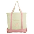 thumbnail image 2 of DALIX Women's Personalized Shopping Tote Hand Bag Monogram Pink Ballent Zippered Letter R, 2 of 8