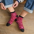 thumbnail image 3 of Fuzoiu Pink Glitter Print Adult Socks, Crew Moisture-wicking Socks, Unisex Cushion Crew Socks,Casual Sports Ankle Socks, 3 of 7