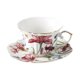 thumbnail image 1 of Taza de café de cerámica con plato. Fácil de limpiar. Diseño floral. Estilo británico. A, 1 of 9
