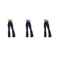 thumbnail image 4 of pitrice Women Wide Leg Jeans High Waist Flared Pants Solid Color Strap Spring Summer Hip-Lifting Ladies Trousers For Office Blue M 3Set, 4 of 6