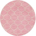 thumbnail image 3 of Unique Loom Trellis Frieze Collection Area Rug - Rounded (7' Round Light Pink/Ivory), 3 of 7