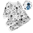 thumbnail image 2 of Wenfanal Girl's Long Sleeve Fleece Pajama Set, 2-Piece ,Kid Painted Homewear Set Pajama Sets For Boy Girl Girls Fashion Size 2-3 Years,Dark Gray, 2 of 4