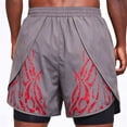 thumbnail image 7 of DeHolifer Men's Basketball Shorts Casual Workout Athletic Shorts Mesh Flame Graphic Print Running Short Pants Gray L, 7 of 7