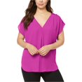 thumbnail image 1 of INC Blusa de jersey de medios mixtos para mujer, Púrpura, 0X, 1 of 1