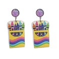 thumbnail image 1 of Pendientes de madera Pendientes de pluma de color de lectura lindos Púrpura brillante para fiesta (estilo 3) FLhrweasw Para estrenar, 1 of 2
