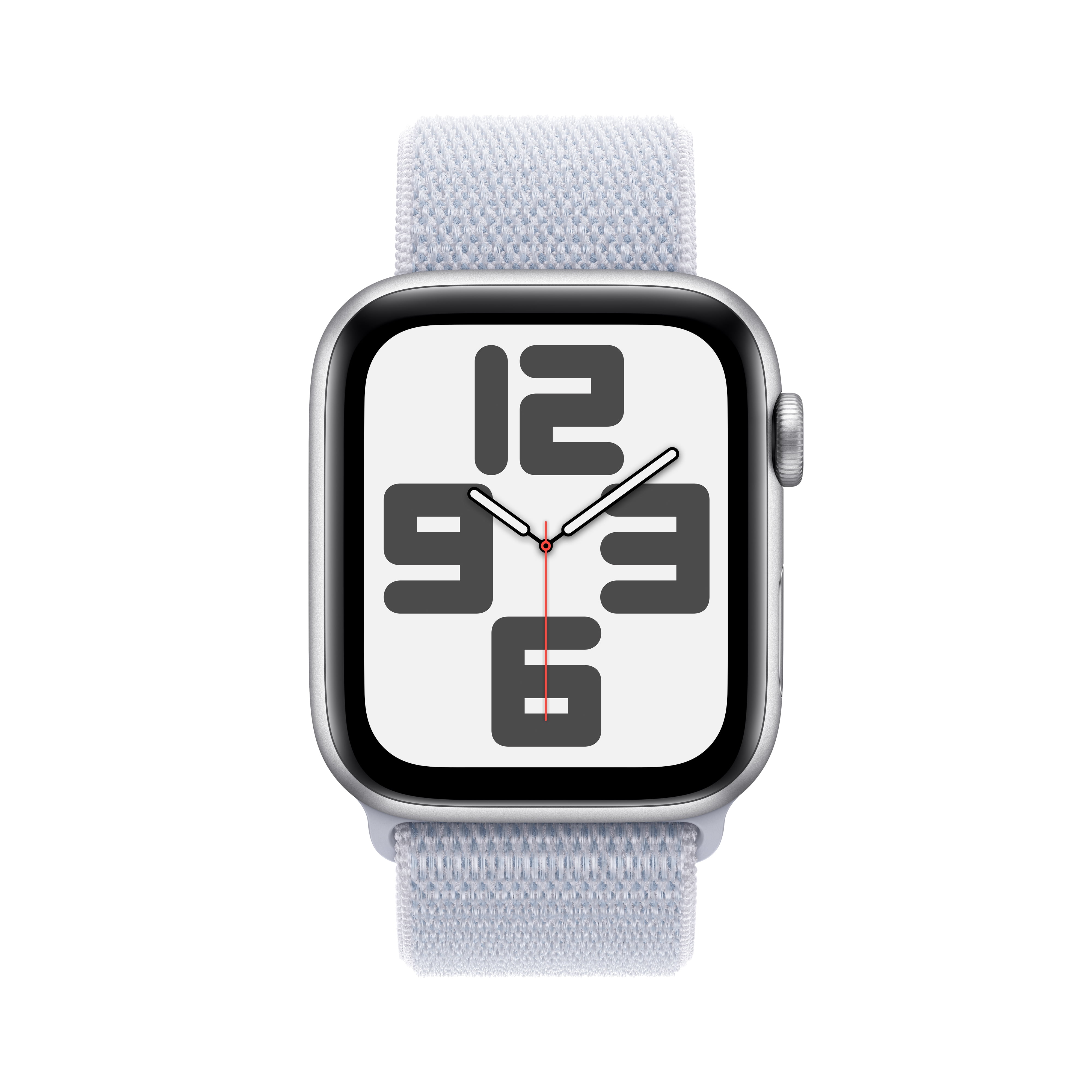Apple Watch SE (2nd Gen) [GPS 44mm] Smartwatch with Silver Aluminum Case with Blue Cloud Sport Loop