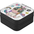 thumbnail image 3 of SKYSONIC Unicorn Travel Jewelry Box PU Leather Jewelry Organizer Ideal Gift for Women Girls, Portable Mini Jewelry Travel Case for Stud Earrings Rings Necklaces Bracelets, 3 of 7