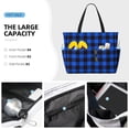 thumbnail image 3 of Balery Buffalo Plaid Blue Black Beach Travel Bag - Water-Resistant, Large Capacity Lightweight Tote with 7 Pockets for Women and Men - Perfect for Beach, Pool, Gym, and Travel, 3 of 7