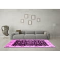 thumbnail image 3 of Ahgly Company Indoor Square Oriental Pink Traditional Area Rugs, 8' Square, 3 of 4