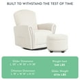Evolur Vienna Swivel Glider with Ottoman and Nailhead Trim, Greenguard