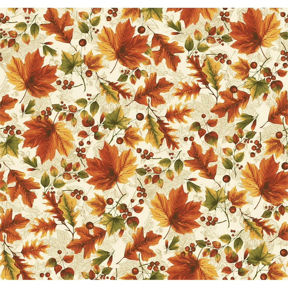 RTC Fabrics Cotton 44" PreCut Harvest Day Holiday Leaves Fabric, per
