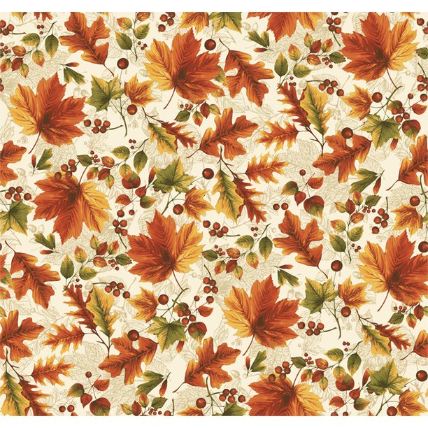 RTC Fabrics Cotton 44" PreCut Harvest Day Holiday Leaves Fabric, per Yard