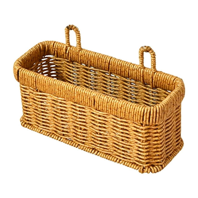 Cesta de almacenamiento, cesta para colgar en la pared, tejida con asa, cesta decorativa para habitación Pequeño